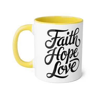 Faith Culture - Faith Hope Love - Christian Coffee Mug, 11oz