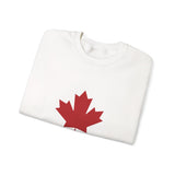 Faith Culture – Bold Maple Canada Crewneck Sweatshirt – White | Iconic National Pride Pullover