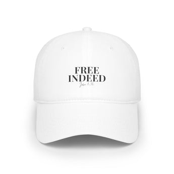 Faith Culture – Free Indeed John 8:36 Christian Baseball Cap | Scripture-Inspired Cotton Hat for Everyday Freedom White One size