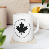 Faith Culture – O Canada True Patriot Love Mug – 11oz & 15oz | Minimalist Black Canadian Heritage Cup 11oz