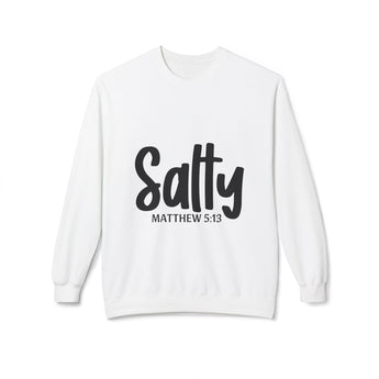Faith Culture - Salty Matthew 5:13 Christian Sweatshirt Be the Salt of the Earth Pullover White