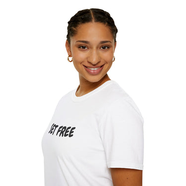 Faith Culture – Set Free Unisex T-Shirt – White | Bold Christian Statement Tee on Freedom in Christ