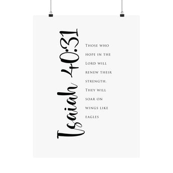Faith Culture Renew Their Strength Isaiah 40:31 Christian Matte Poster | Minimal Typography Scripture Wall Art Print
