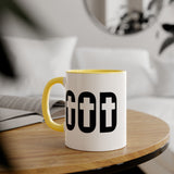 Faith Culture - GOD of the Cross - Christian Accent Coffee Mug, 11oz Yellow 11oz
