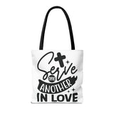 Faith Culture - Serve One Another in Love Christian Tote Bag - Galatians 5:13 Bible Verse