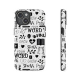 Prayer and Faith Christian Tough Phone Cases iPhone 15 Glossy