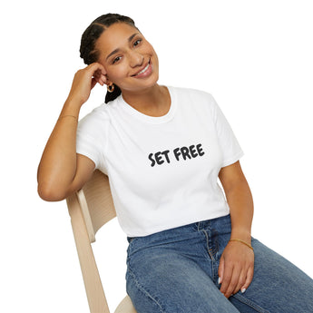 Faith Culture – Set Free Unisex T-Shirt – White | Bold Christian Statement Tee on Freedom in Christ White