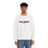 Faith Culture – Free Indeed John 8:36 Unisex Crewneck Sweatshirt – White | Christian Freedom Sweatshirt for Everyday Faith White