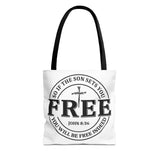 Faith Culture – So If the Son Sets You Free John 8:36 Christian Tote Bag 13" × 13'' Black