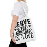 Faith Culture - Serve One Another in Love Christian Tote Bag - Galatians 5:13 Bible Verse