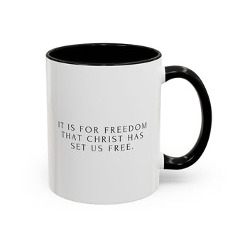 Faith Culture - Christ Has Set Us Free Christian Mug, 11oz & 15oz | Galatians 5:1 Freedom Reminder 11oz Black