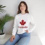 Faith Culture – Bold Maple Canada Crewneck Sweatshirt – White | Iconic National Pride Pullover White