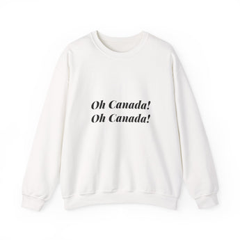 Faith Culture – O Canada Maple Circle Crewneck Sweatshirt – White | Anthem-Inspired Pullover