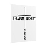 Freedom in Christ Christian Poster | Galatians 5:1 Scripture Wall Art