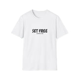 Faith Culture – Set Free Unisex T-Shirt – White | Christian Freedom Tee Based on John 8:36