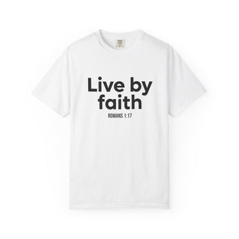 Live by Faith Christian T-Shirt | Romans 1:17 White