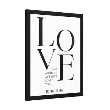 Love One Another - John 13:34 - Christian Wall Art 18″ x 24″ (Vertical) Black Frame