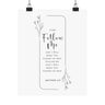 Faith Culture Follow Me Matthew 4:19 Christian Matte Poster | Fishers of Men Scripture Wall Art Print 8" x 10" Matte