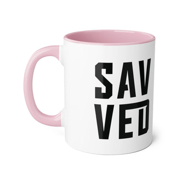 Faith Culture - SAVED - Christian Accent Coffee Mug, 11oz Pink 11oz