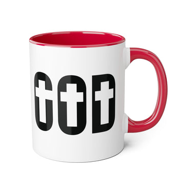 Faith Culture - GOD of the Cross - Christian Accent Coffee Mug, 11oz Red 11oz