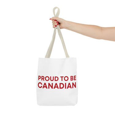 Faith Culture – Proud to Be Canadian Tote Bag | Everyday Patriot Carryall 13" × 13'' Beige