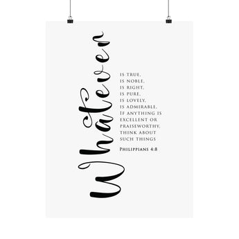 Faith Culture Muse Philippians 4:8 Christian Matte Poster | Scripture Wall Art Print