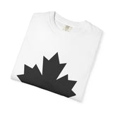 Faith Culture - Bold Black Maple Leaf Unisex T-Shirt – White | Minimalist Canadian Pride Tee
