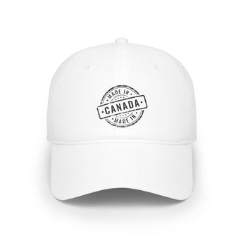 Faith Culture - Made in Canada Stamp Low Profile Baseball Cap – White | Vintage Canadian Pride Hat White One size