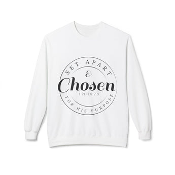 Faith Culture - Chosen 1 Peter 2:9 Christian Crewneck Sweatshirt White | Set Apart for His Purpose White