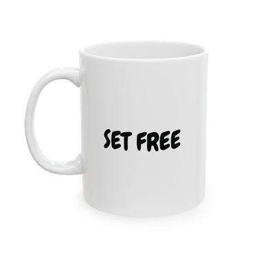 Faith Culture - Set Free Christian Coffee Mug – John 8:36 Scripture Mug, 11oz & 15oz