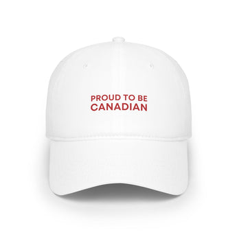 Faith Culture – Proud to Be Canadian Low Profile Baseball Cap – White | Minimal Patriotic Statement Hat White One size