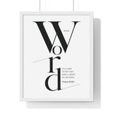 Your Word Is a Lamp framed Bible verse wall art inspired by Psalm 119:105, white frame with black and white scripture typography