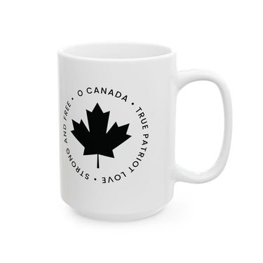 Faith Culture – O Canada True Patriot Love Mug – 11oz & 15oz | Minimalist Black Canadian Heritage Cup