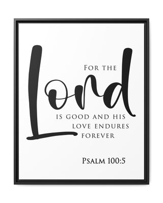 Eternal Gratitude Wall Art | Psalm 100:5 Christian Decor 24" x 30" (Vertical) Black 1.25"