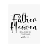 Faith Culture - Our Father in Heaven Christian Poster Matthew 6:9 Scripture Wall Art