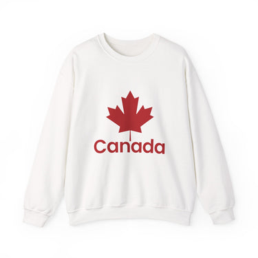Faith Culture – Bold Maple Canada Crewneck Sweatshirt – White | Iconic National Pride Pullover