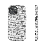 Faith Hope and Love Christian Tough Phone Case iPhone 15 Matte