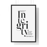 Faith Culture - Proverbs 20:7 Christian Scripture Wall Art Walk in Integrity 20" x 30" Black