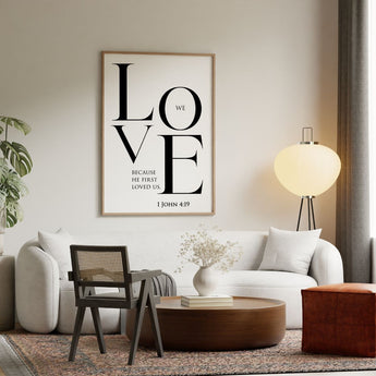 Faith Culture - Christian Home Décor - Beloved by God - 1 John 4:19 Wall Art