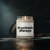 Faith Culture - Gratitude Always Soy Candle Thanksgiving Gift Christian Home Décor 9oz White Sage and Lavender 9oz