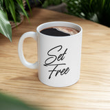 Faith Culture - Set Free Christian Mug, 11oz & 15oz | Bold Faith-Inspired Coffee Cup