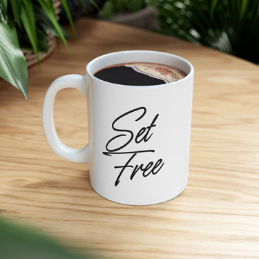 Faith Culture - Set Free Christian Mug, 11oz & 15oz | Bold Faith-Inspired Coffee Cup
