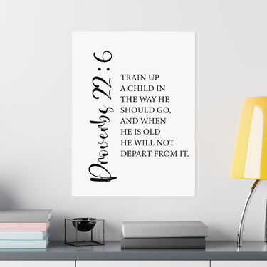 Faith Culture - Train Up a Child Christian Poster Proverbs 22:6 Scripture Wall Art