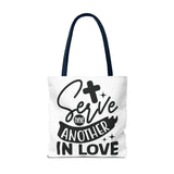 Faith Culture - Serve One Another in Love Christian Tote Bag - Galatians 5:13 Bible Verse