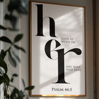 Faith Culture - God Is Within Her - Psalm 46:5 - Christian Wall Art