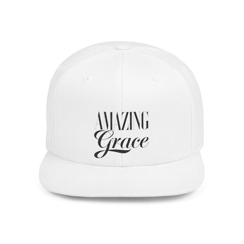 Faith Culture - Amazing Grace - Christian Snapback Hat, Flat Bill Cap for Men and Women One size White