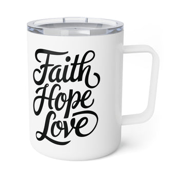 Faith Culture – Faith Hope Love – Christian Coffee and Tea Mug, 10oz 10oz White