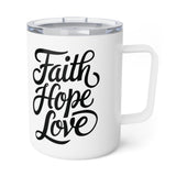 Faith Culture – Faith Hope Love – Christian Coffee and Tea Mug, 10oz 10oz White