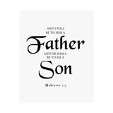 Faith Culture - Hebrews 1:5 Christian Poster Father and Son Scripture Wall Art