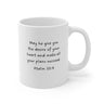Faith Culture - May He Give You the Desires of Your Heart Ceramic Mug - Psalm 20:4 Bible Verse, 11oz/15oz/20oz 11oz White